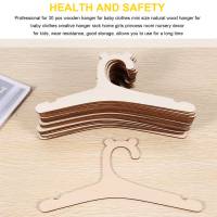 Percha de madera Natural para ropa de bebé, Perchero de 30 piezas, decoración de guardería - details 4