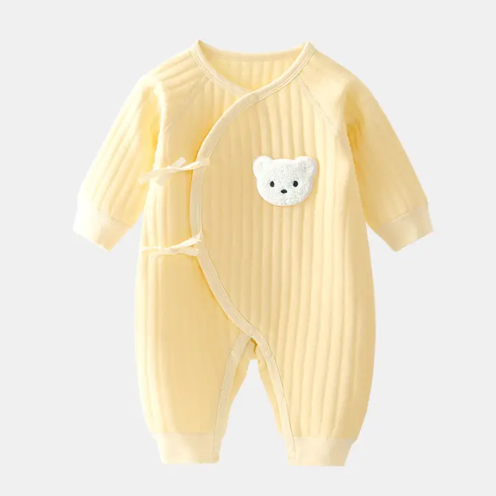 Ropa de recién nacido, Ropa de mariposa de otoño e invierno, Tres capas, cálida de primavera y otoño, mamelucos de bebé - 1