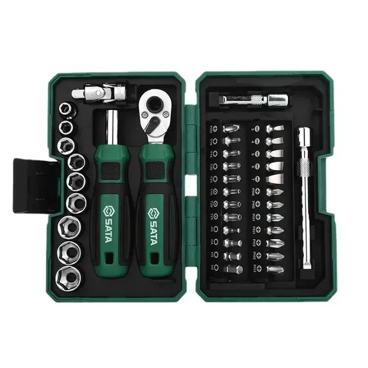 Juego de manga SATA para reparación del hogar, juego de brocas magnéticas de destornillador de trinquete, llave inglesa de 6,3mm, bricolaje - 1