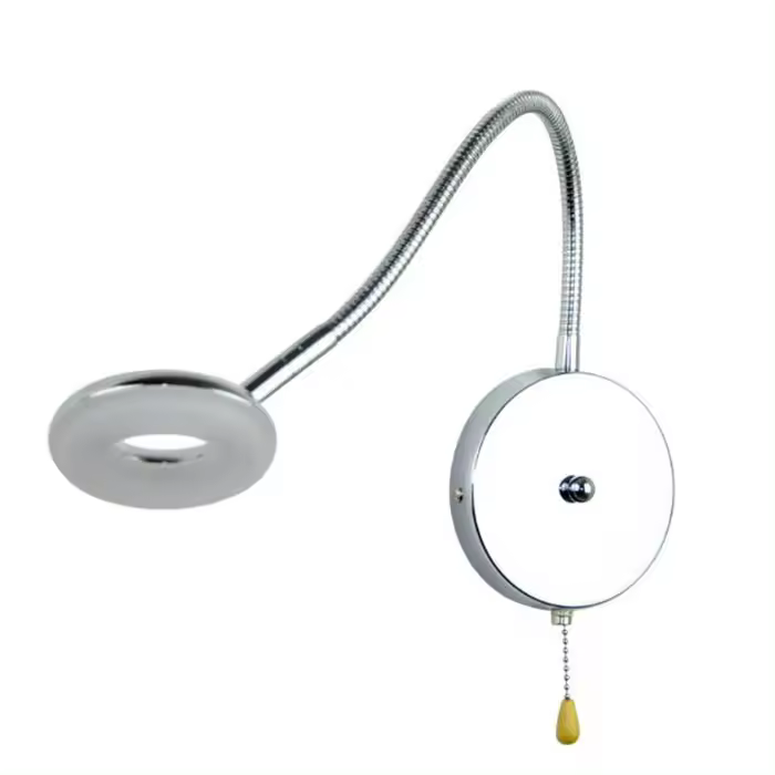 Luz de lectura de cabecera de cuello de cisne Industrial, enchufe de pared/cabecera, lámpara de exhibición de galería de arte LED con interruptor de cadena de polaina, 5W - 1