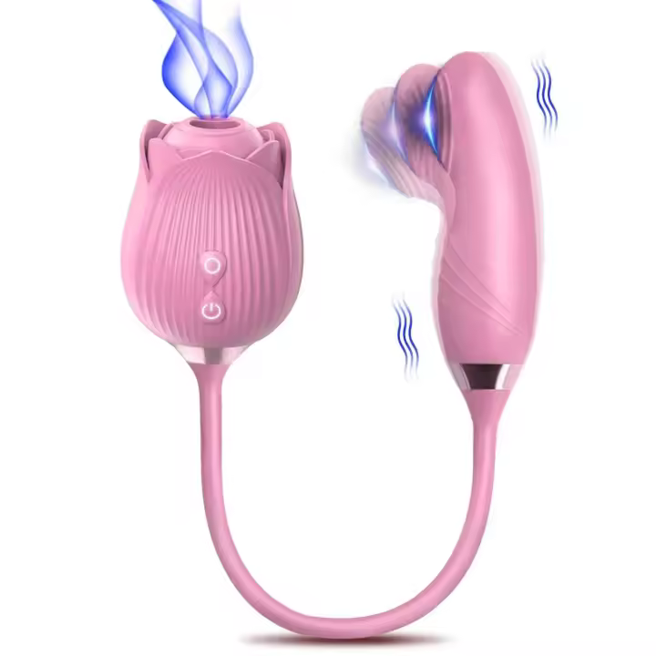 Leten Licking Rose-vibrador estimulador del clítoris Oral NippleThrusting consolador 2 en 1 juguete para mujeres productos sexuales para adultos - 1