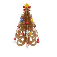 Decoración de Árbol de Navidad de Madera Hecho a Mano DIY Escena de Navidad Casera para 2024 - details 8