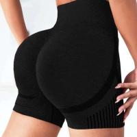 Levantamiento de cadera de entrenamiento de cintura alta de yoga sin costuras para mujer, pantalones cortos para correr, ropa de gimnasio elástica - details 4