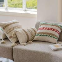 Funda de almohada con borlas para sala de estar, cojín de cama, almohada de cintura, funda de cojín de lujo ligera - details 0