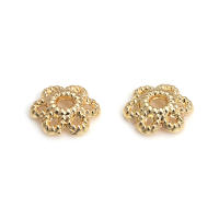 50 Uds. De cuentas redondas de latón de Color dorado de 18K, tapas de hojas de árbol y flores, suministros para hacer cuentas de joyería, accesorios Diy - details 117