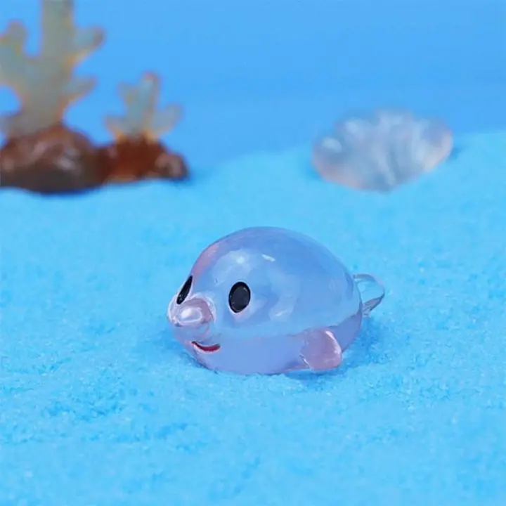 Adorno luminoso de animales en el océano, artesanías de resina, figuritas en miniatura de animales en el océano, Mini estatua de Animal en el océano DIY - 1