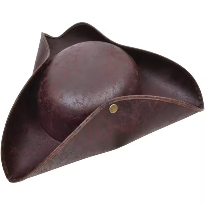 BH558 sombrero de Tricorn marrón aspecto antiguo, Unisex-adulto, talla única - 1