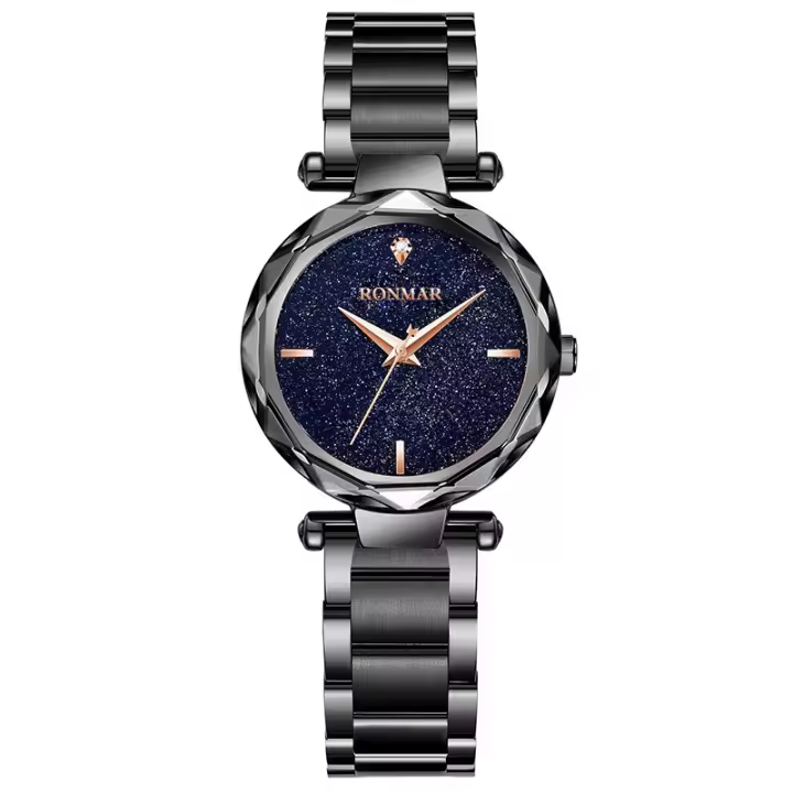 Reloj de Mujer con Esfera Nocturna Estrellada Diseño Nórdico Único, Pulsera de Acero Inoxidable, Brillo Nocturno Regalo de Lujo para Cumpleaños y Aniversarios - 1