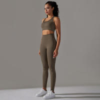 Hamidou-Conjunto de Yoga sin costuras para mujer, ropa deportiva para gimnasio, sujetador de entrenamiento, mallas de cintura alta para correr, traje para Fitness - details 27