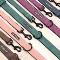 Juego Collar identificación perro cuero personalizado, correa plomo para perros pequeños, medianos y grandes, Pugs de Bulldog - details 6