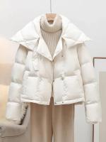 Abrigo de plumón de pato blanco para mujer, chaqueta acolchada de plumón con doble botonadura, informal, a la moda, para invierno, 2024 - details 6