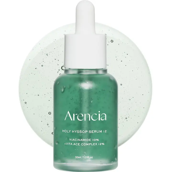 Arencia Hyssop Glow Serum, 10% niacinamida, 12% vitamina A,C,E - Suero hidratante, antienvejecimiento para piel de vidrio coreano - 1