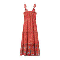 Vestido Bohemio de Verano 2025 para Mujer Sin Mangas Cuello en V Adorno Grande - details 2