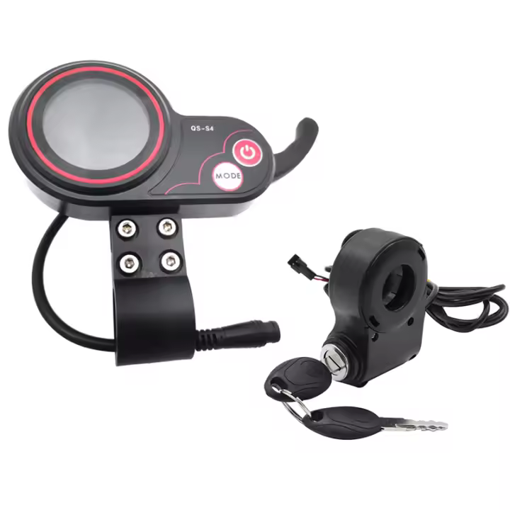 Medidor de pantalla LCD de acelerador de pulgar, QS-S4, 72V, llave de bloqueo de encendido, solo para Zero 11X, Scooter Eléctrico, pantalla de 6 pines - 1