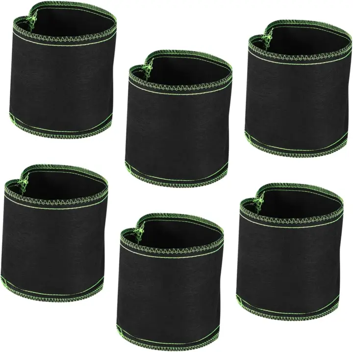 6 piezas Bolsa de cultivo Barrera de tela para cultivo Plantas resistentes Saco de cultivo de plantas Bolsa de jardinería Bolsa de plántulas Bolsa de plantación de plantas no tejidas Bolsas de plantación Tela no tejida de autocrecimiento - 1
