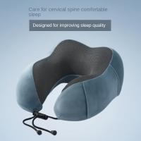 1 almohada de espuma de memoria en forma de U para mejorar la calidad del sueño, almohada de algodón suave y sin olor para viajes en avión, siesta en la oficina, soporte interior de columna cervical y accesorio de decoración - details 1