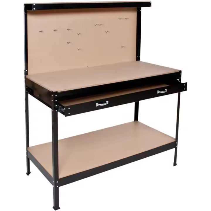 Mesa de Trabajo para Taller Bricolaje Varias Dimensiones Herramientas de Pared Cajón - 1