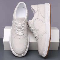 Nuevos zapatos de moda + zapatos casuales clásicos de marca de diseño de lujo de alta calidad deportivos blancos puros de cuero genuino para hombres - details 4