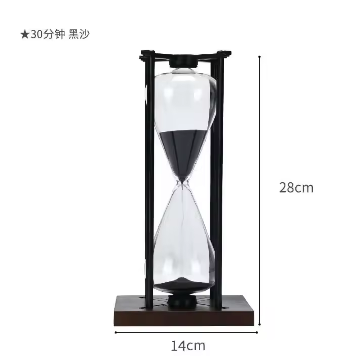 Temporizador de alta gama de 30 a 60 minutos, reloj de arena de cristal de arte Retro, adornos para el salón, regalo - 1