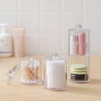 Caja de Almacenamiento Organizador de Baño para hisopos de algodón Cosméticos Joyería Maquillaje Eliminador de Maquillaje con Tapa de Bambú - details 3