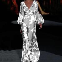 Vestidos verdes de verano 2025 con cinturón, elegantes, para ir al trabajo, de manga larga, para interiores de empresa grande, con cuello en V - details 7