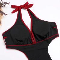 2023 sexy corte Trikini nuevo sólido Tre, escote en V profundo, espalda descubierta es un traje de baño Monokini para mujer Tre - details 4