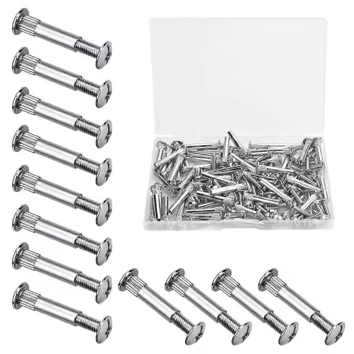 60 Pcs Clavos de Conexión de Hierro Plateado con Níquel Ideal para Ensamblaje de Muebles - 1