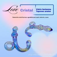 Enchufe Anal de Cristal Azul Morado Dispositivo Intimo para Mujeres y Hombres - details 3