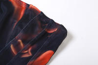 BUNO-Conjunto de dos piezas con estampado de fuego para mujer, chaleco sin mangas con pecho envuelto, minifalda con abertura en la cadera, ropa de calle informal - details 8