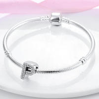 Series de Encantos de Plata Esterlina S925 Letras de Alfabeto Ajuste para Pulsera y Brazalete de 3mm Joyería Fina de Cumpleaños para Mujeres - details 15