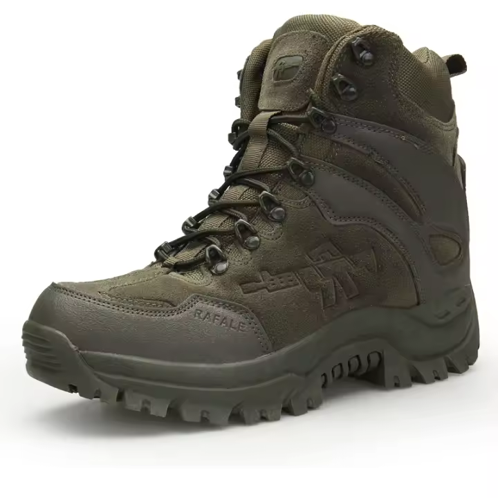 Botas de Combate de Alta Calidad Para Hombre Zapatos de Trabajo de Cuero Genuino Adecuados Para Senderismo Camping y Montañismo - 1