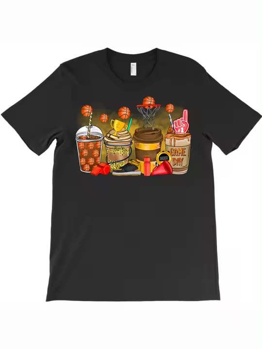 Camiseta de café de baloncesto, regalo para papá, manga corta con cuello redondo suave y cómoda, 1142g - 1