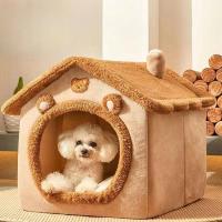 1 Uds. Casa para gatos de cuero de pana adecuada para todas las estaciones, suministros para mascotas desmontables y lavables, cama para perros - details 3