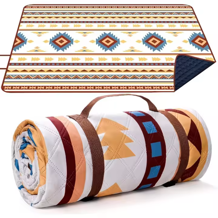 Manta de Picnic para Exteriores 200 x 200 cm, Impermeable, Sin Arena, Manta de Picnic, Portátil, Lavable, para Playa, Barbacoa, Picnic, Senderismo, Viajes, Camping (Beige) - 1