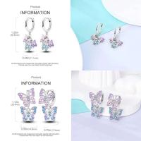 Pendientes colgantes de trébol de la suerte para mujer, plata pura, piedra Original, circón, herradura, verde de cuatro hojas, joyería de fiesta - details 3
