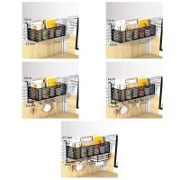 Estante de almacenamiento colgante para cabecera de cama de gran capacidad, diseño de rejilla, ahorra espacio, estante de almacenamiento para baño, caja de pañuelos multiusos - details 0