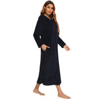 Bata holgada de lana para mujer, ropa de casa cálida - details 12