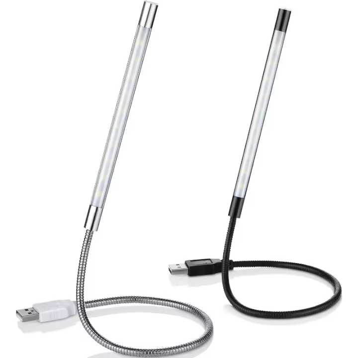 Lámpara de Lectura LED USB Regulable Luz de Cuello de Cisne Táctil para Libro, Computadora, Cama - 1