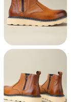 Botas de hombre de alta gama de cuero Botas Chelsea Zapatos altos de piel de vaca de capa superior - details 4