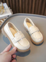 Zapatos de cuero para niñas, mocasines antideslizantes con gancho y bucle, color negro, para primavera y otoño, 2023 - details 5