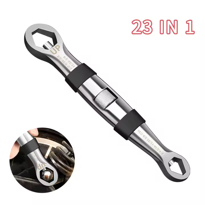 Juego de llaves universales 23 en 1, llave de trinquete ajustable de 7-19mm, llave de CR-V, multiherramientas flexibles, herramienta de mano para reparación de automóviles - 1