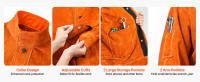 SucceBuy Chaqueta de soldadura resistente a las llamas - Tamaño XL, chaqueta de seguridad de cuero de vaca duradera, impermeable y resistente al calor - details 5