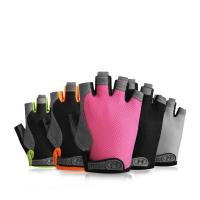Profesional gimnasio Fitness transpirable antideslizante mujeres hombres medio dedo verano pesca ciclismo guantes sin dedos mujer bicicleta - details 1