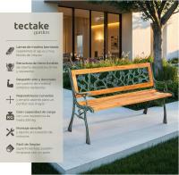 Banco de Jardín Exterior, Madera Lacada y Hierro Fundido, Diseño Elegante, Resistente y Estable, Patio y Terraza - Cruzado - details 20
