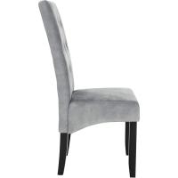 Cocina Estructura de Madera Sillón Asiento Acolchado Tapizado en Terciopelo Gris Claro BH294hgr-2 - details 5