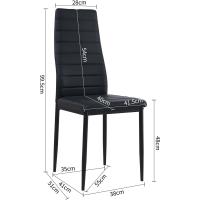 Sillas de Comedor Juego de 4 Sillas de Metal para Cocina, Silla de Mesa Comoda Silla con Asiento Tapizado, Negro - details 53