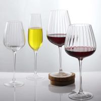 Vaso de cristal a rayas de champán y vino tinto vertical nórdico, vaso alto para uso doméstico - details 0