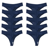 10PCS Conjunto De Bragas De Algodón Para Mujer Estilo Deportivo Y Sexy Transpirables Cómodas Y Suaves G-Strings En Rayas - details 21