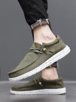 Zapatos de lona de hombre de talla grande para primavera y verano, estilo casual, ligeros y de un solo pedal. - details 11