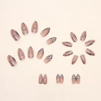 Set de Uñas de Pegamento de Almendra Cubierta Completa, Reutilizable, Patrón Aurora para Decoración de Dedos Arte de Uñas DIY en Casa - details 3